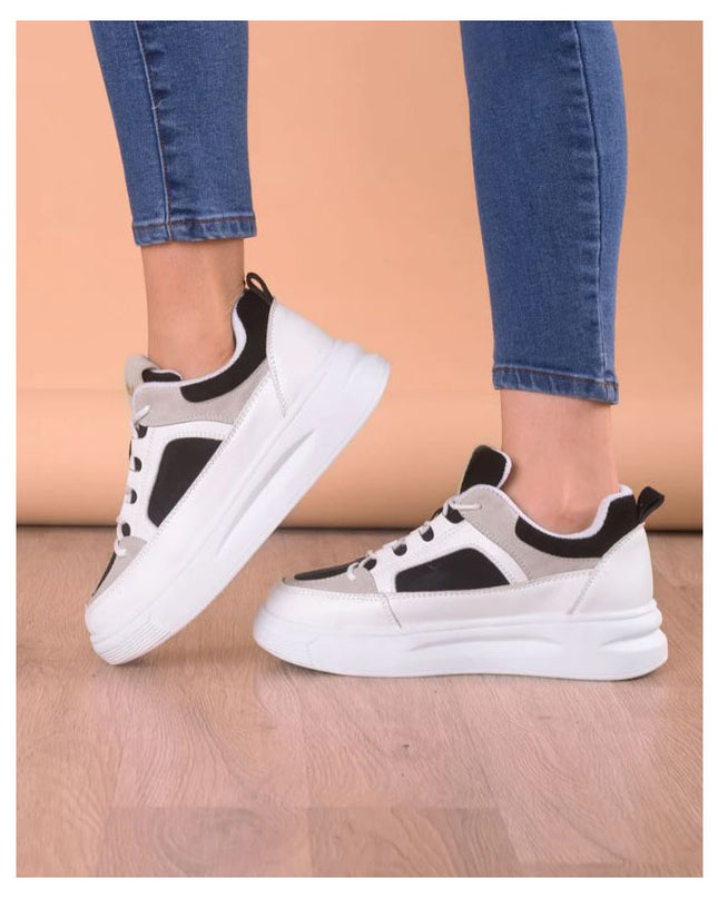 Zapatilla Amelie - Blanco con Plateado