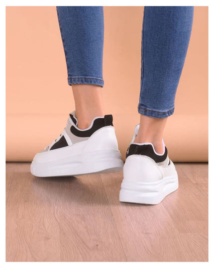 Zapatilla Amelie - Blanco con Plateado