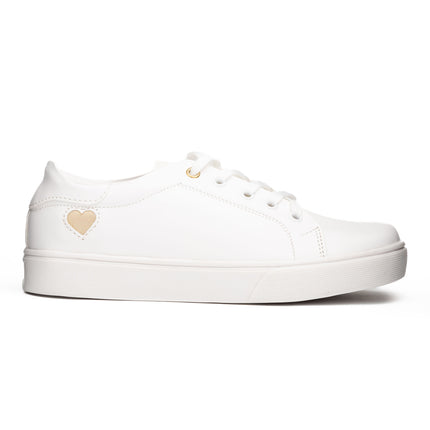 Zapatillas Urbanas Mujer Arezzo - Blanco Corazón Dorado