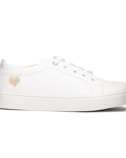 Zapatilla Arezzo - Blanco Corazón Dorado