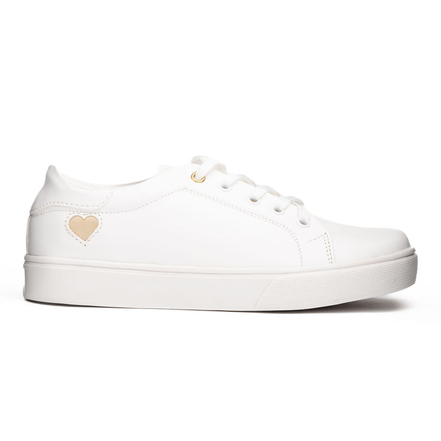 Zapatillas Urbanas Mujer Arezzo - Blanco Corazón Dorado