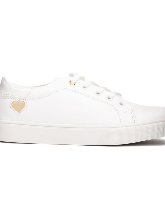 Zapatilla Arezzo - Blanco Corazón Dorado