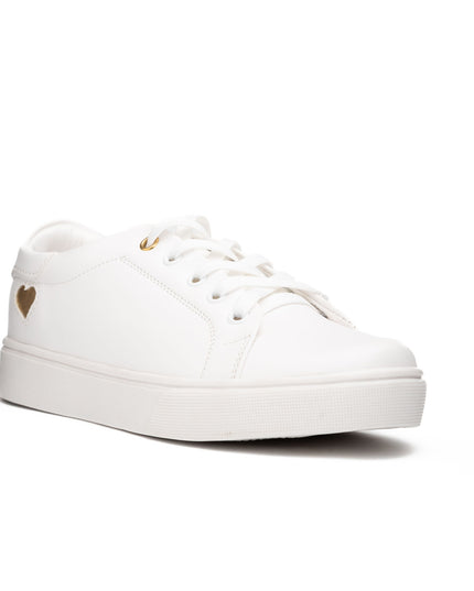 Zapatilla Arezzo - Blanco Corazón Dorado