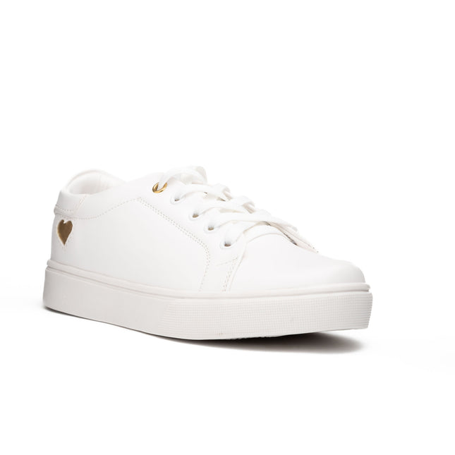 Zapatillas Urbanas Mujer Arezzo - Blanco Corazón Dorado