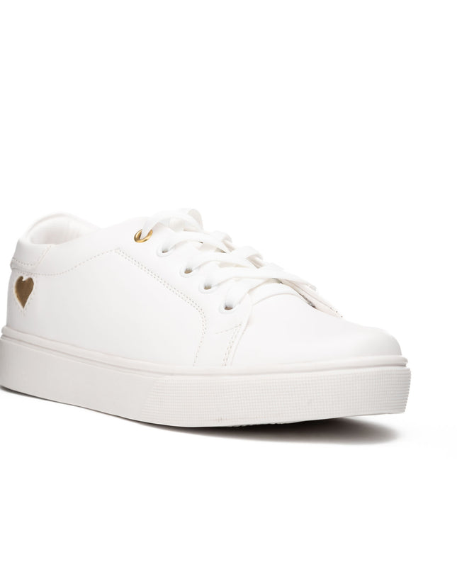 Zapatilla Arezzo - Blanco Corazón Dorado