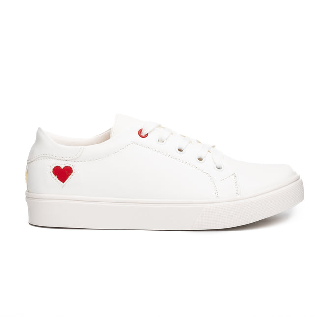 Zapatillas Urbanas Mujer Arezzo - Blanco Corazón Rojo