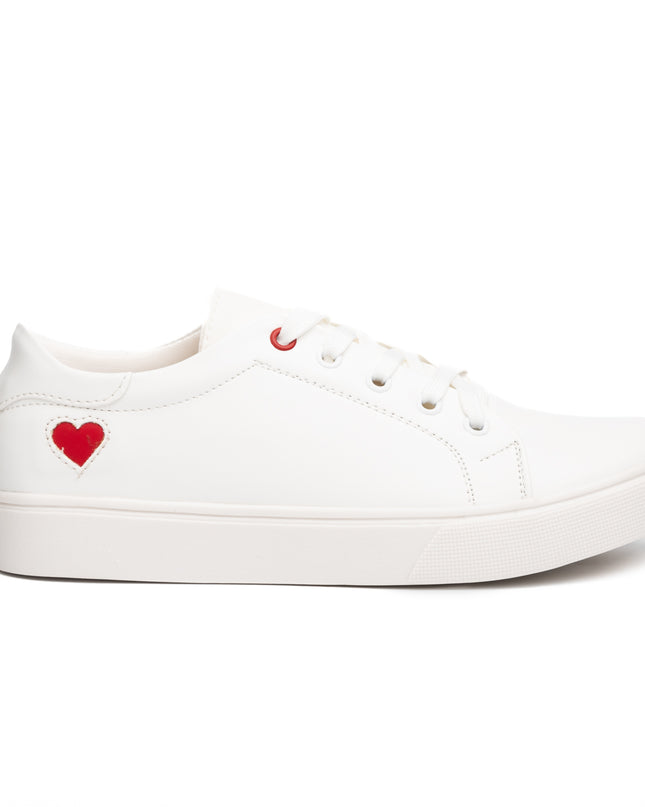 Zapatilla Arezzo - Blanco Corazón Rojo
