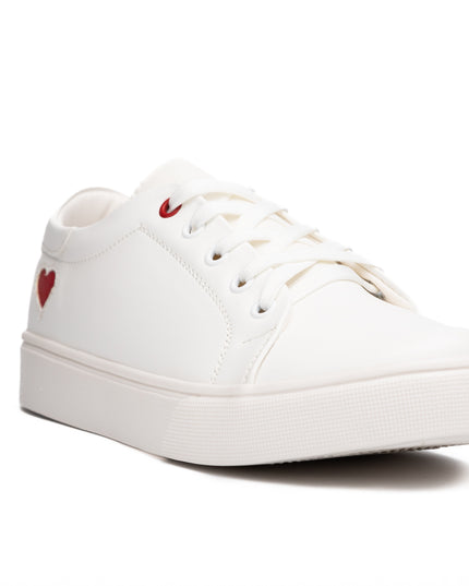 Zapatilla Arezzo - Blanco Corazón Rojo