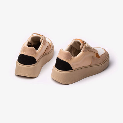 Zapatillas Urbanas Mujer Cancun - Beige Blanco