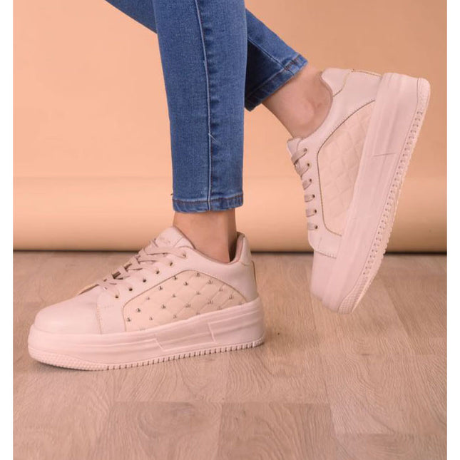 Zapatillas Urbanas Mujer Diamante - Beige