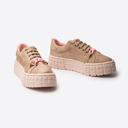Zapatillas Urbanas Mujer Dublin - Beige Rosado