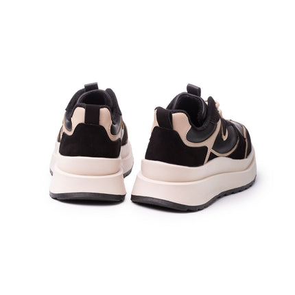 Zapatilla Flower - Negro con beige