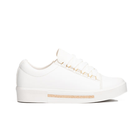 Zapatillas Urbanas Mujer Leticia - Blanco con Dorado