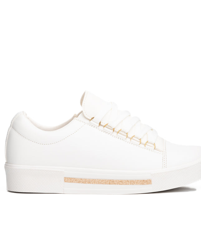 Zapatilla Leticia - Blanco con Dorado