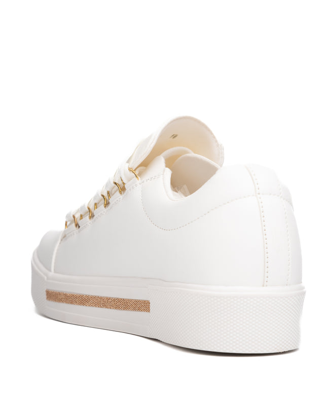 Zapatilla Leticia - Blanco con Dorado