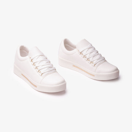 Zapatillas Urbanas Mujer Leticia - Blanco con Dorado