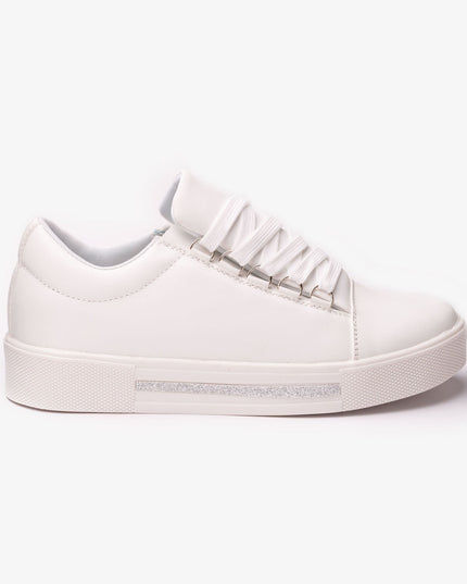Zapatilla Leticia - Blanco con Plateado