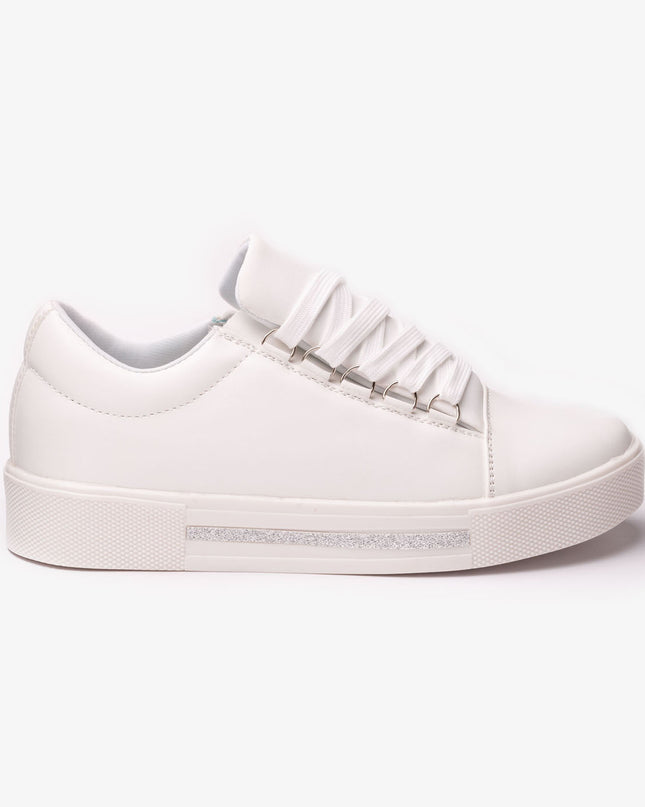Zapatilla Leticia - Blanco con Plateado