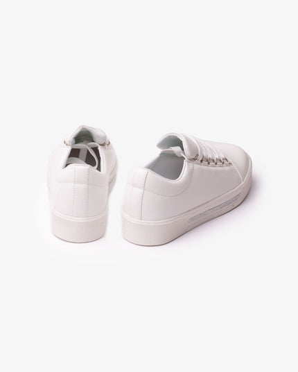 Zapatilla Leticia - Blanco con Plateado