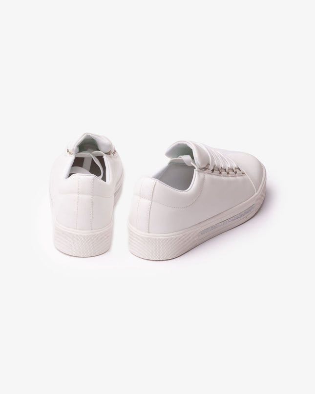Zapatilla Leticia - Blanco con Plateado