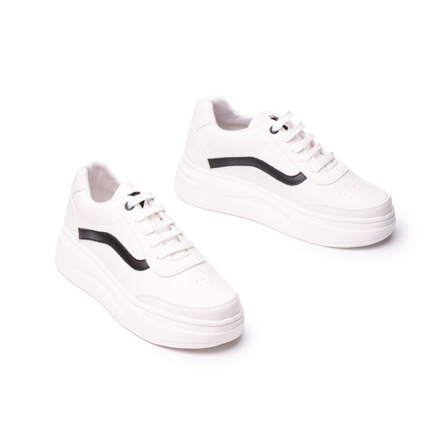 Zapatillas Urbanas Mujer Olas - Negro con Blanco