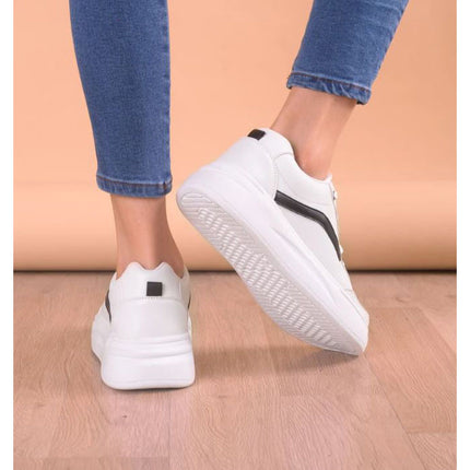 Zapatillas Urbanas Mujer Olas - Negro con Blanco