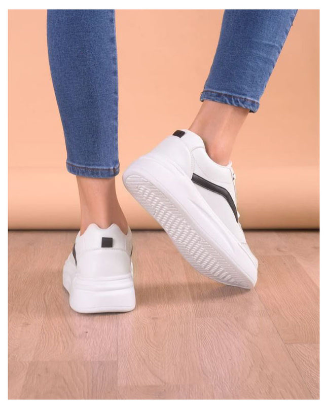 Zapatilla Olas - Negro con Blanco