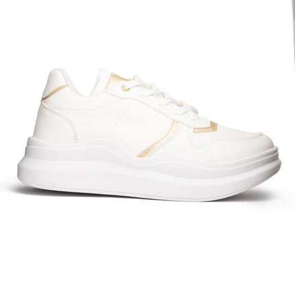 Zapatillas Urbanas Mujer San Blas - Blanco con Dorado