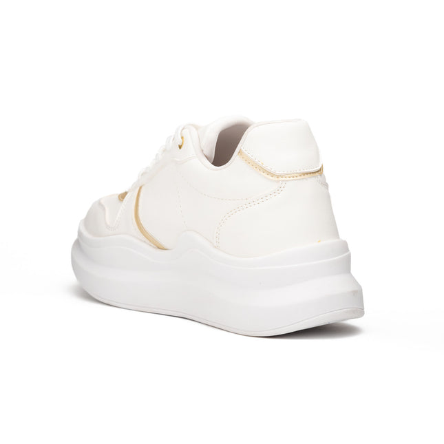 Zapatillas Urbanas Mujer San Blas - Blanco con Dorado