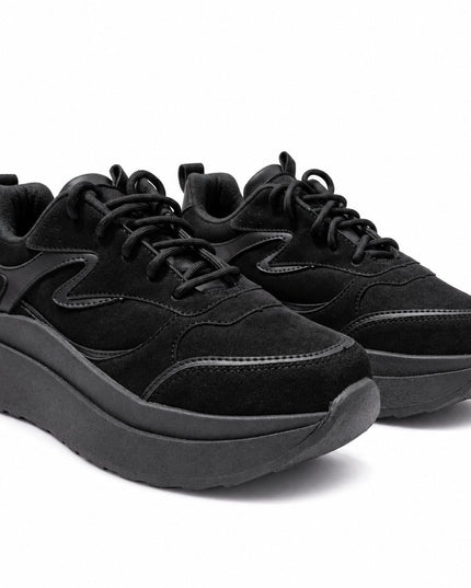 Zapatillas Urbanas Mujer Flower - Negro Gamuza