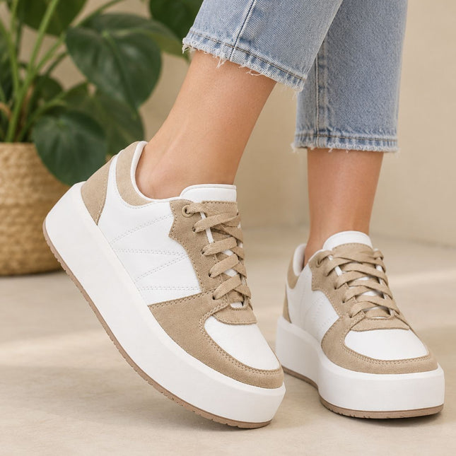 Zapatillas Urbanas Mujer Lieja  - Beige