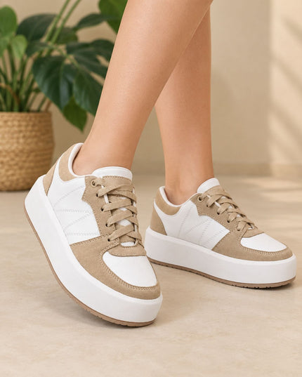 Zapatillas Urbanas Mujer Lieja  - Beige