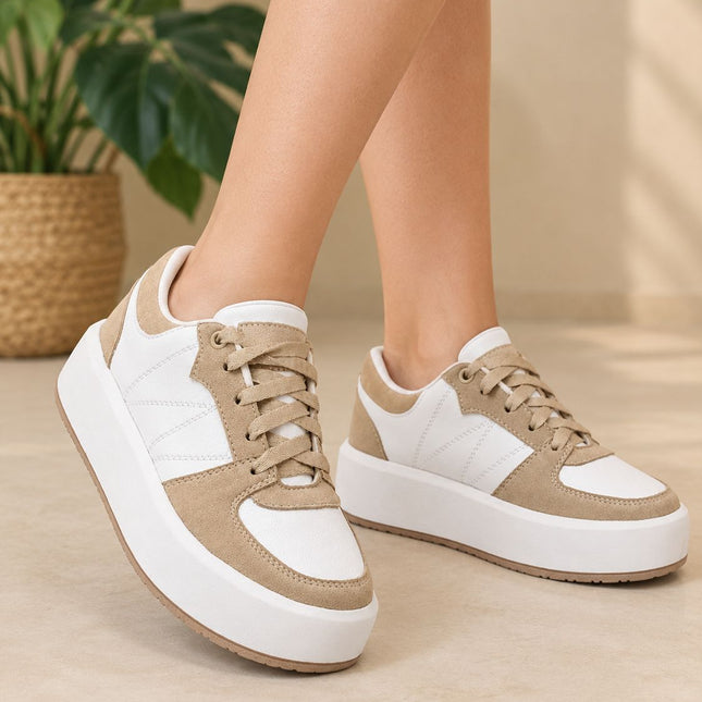 Zapatillas Urbanas Mujer Lieja  - Beige