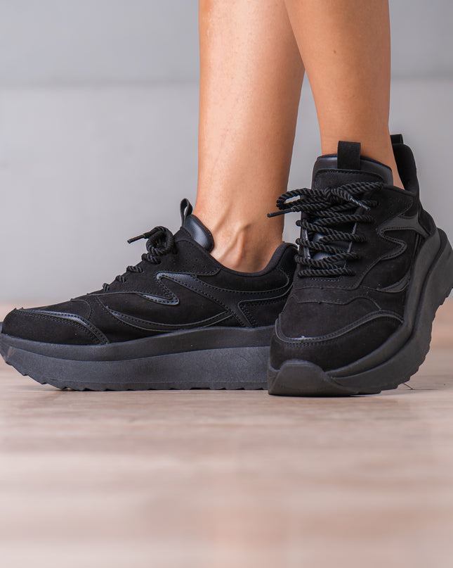 Zapatillas Urbanas Mujer Flower - Negro Total