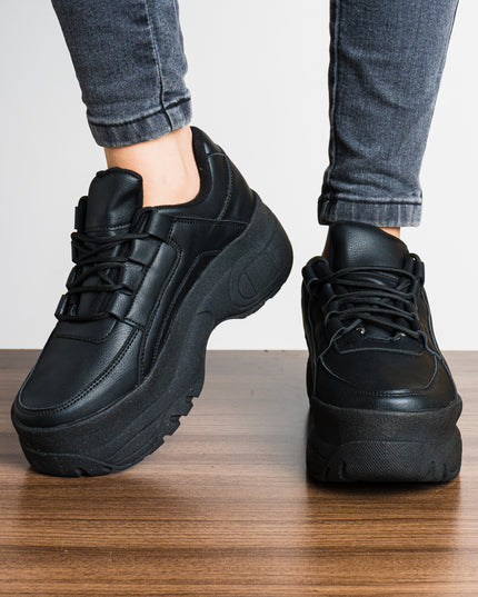 Zapatilla Ica - Negro Cuero