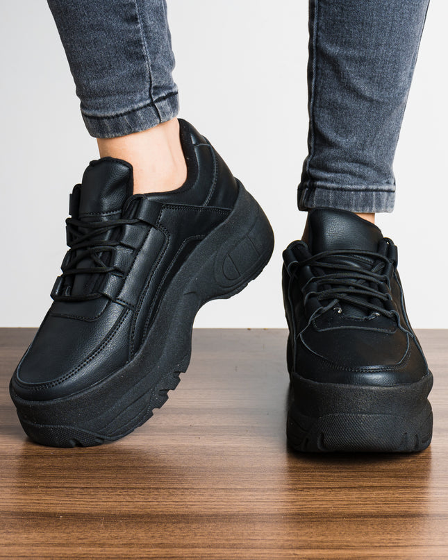 Zapatilla Ica - Negro Cuero