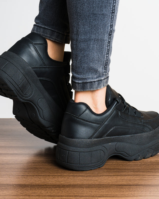 Zapatilla Ica - Negro Cuero