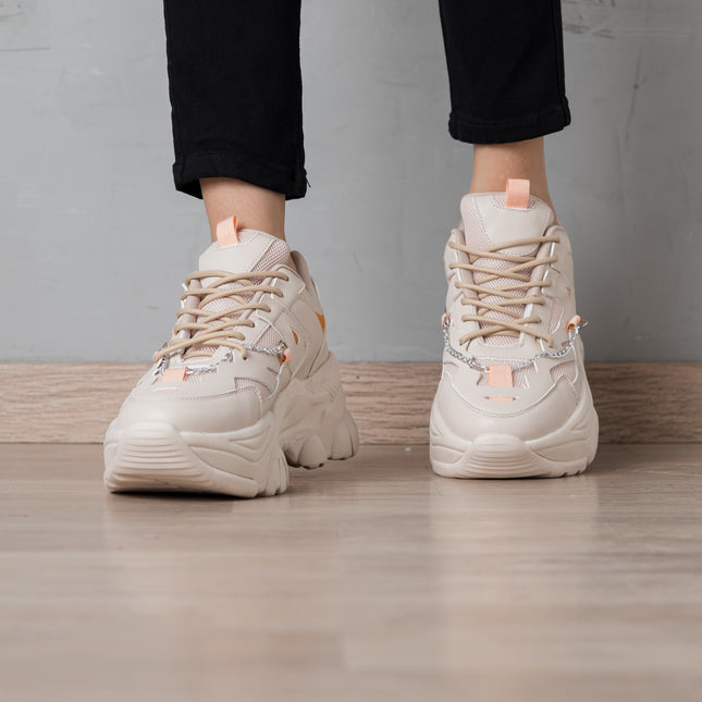 Zapatillas Urbanas Mujer Kingz - Beige