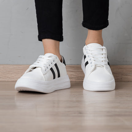 Zapatillas Urbanas Mujer Lux - Blanco Negro