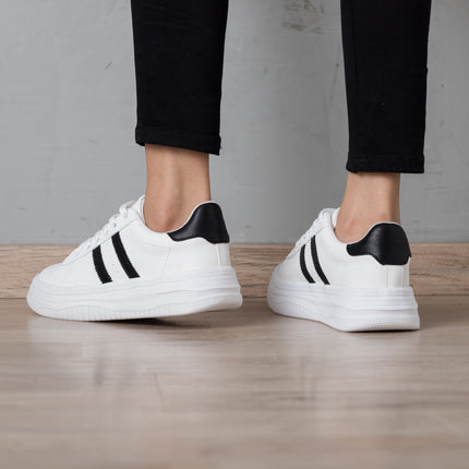 Zapatillas Urbanas Mujer Lux - Blanco Negro