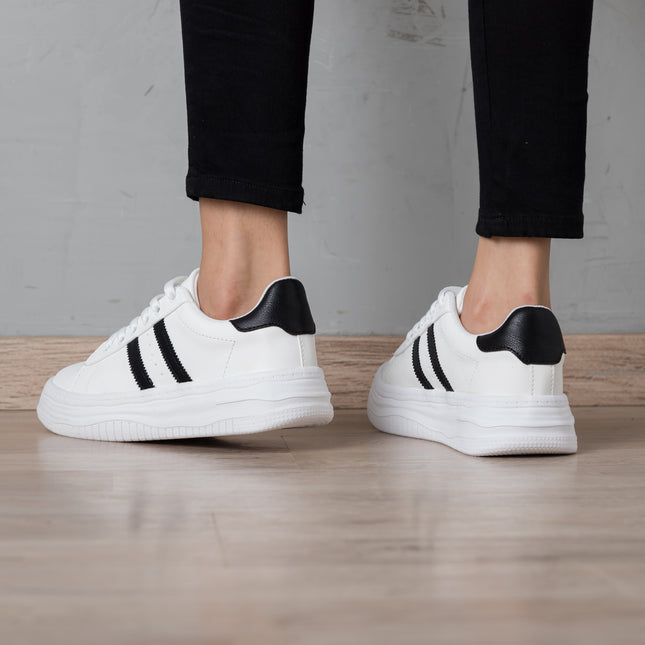Zapatillas Urbanas Mujer Lux - Blanco Negro