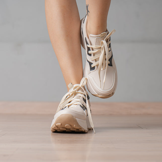 Zapatillas Urbanas Mujer Noehly - Beige Negro