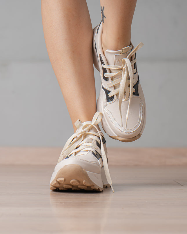 Zapatilla Noehly - Beige Negro
