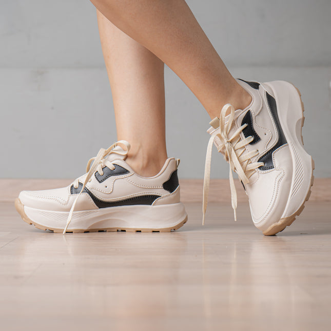Zapatillas Urbanas Mujer Noehly - Beige Negro
