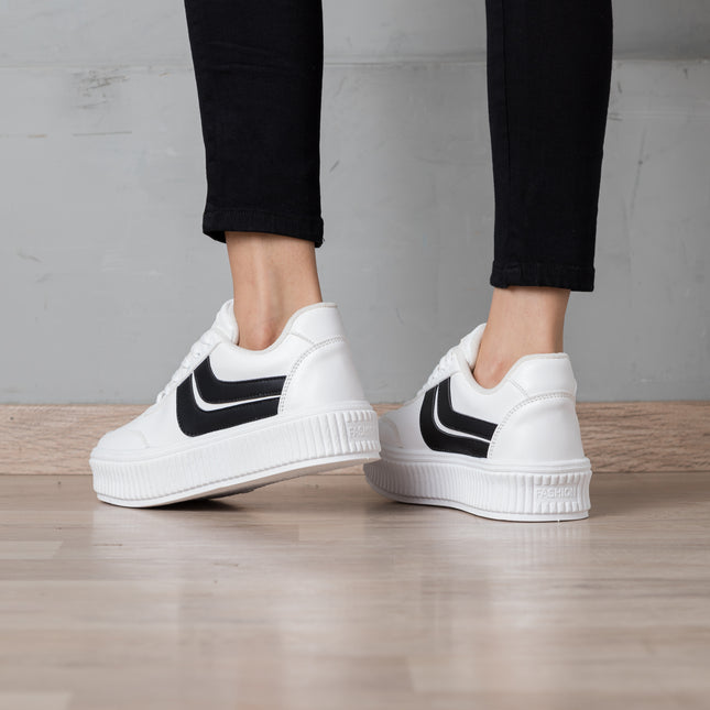 Zapatillas Urbanas Mujer Dwansy - Blanco Negro