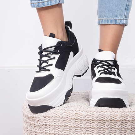 Zapatillas Urbanas Mujer Wolf - Blanco con Negro