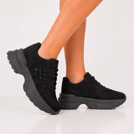 Zapatillas Urbanas Mujer Talavera - Negro Gamuza