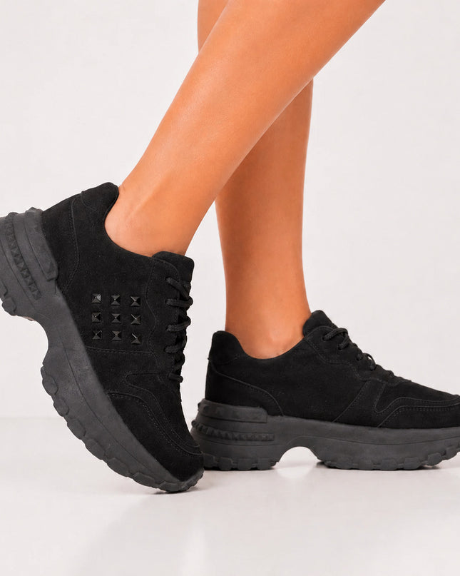 Zapatillas Urbanas Mujer Talavera - Negro Gamuza