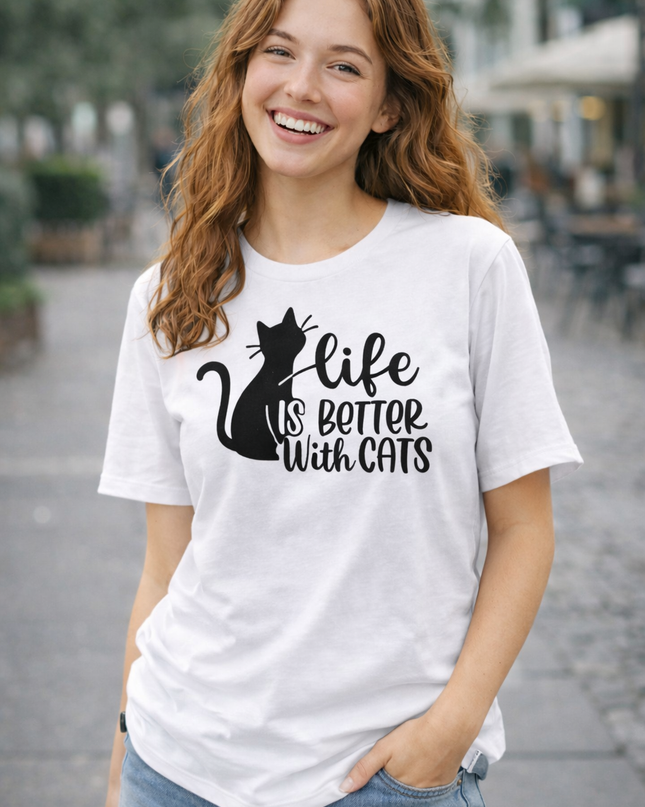 Polo Mujer - LIFE WITH CATS