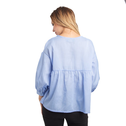 Blusa Jules - Celeste - Tienda Nébula